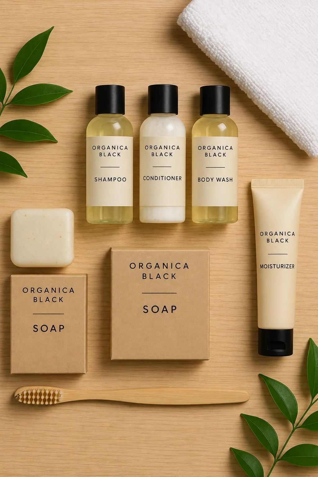 ORGANICA BLACK Cream & Kraft Toiletries — packaging design visualisation